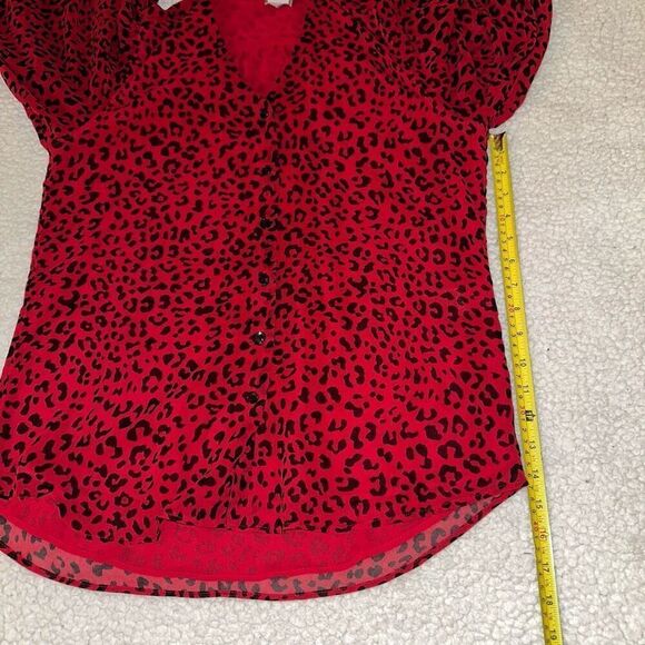 Chicos Women’s Bow Button Blouse Red Black Size 0 (Small) NWT - Picture 9 of 13